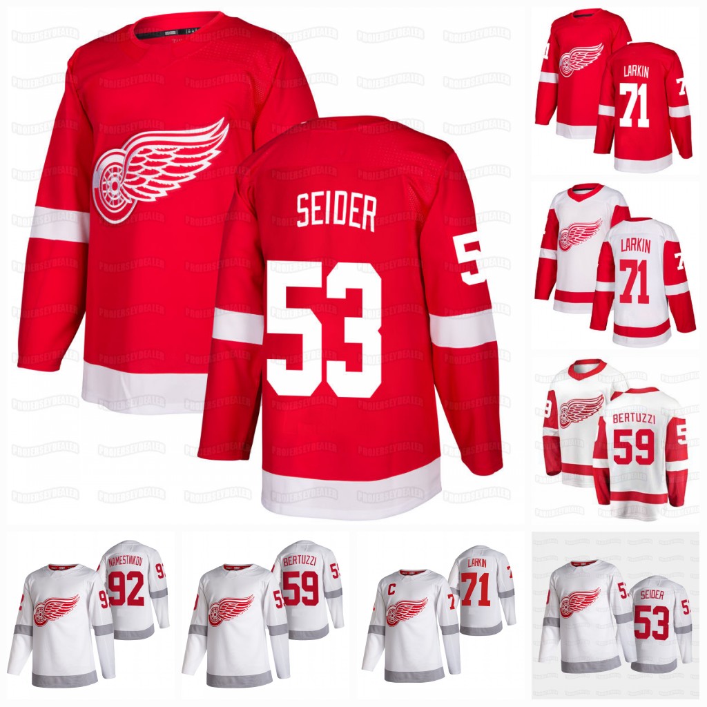 

Moritz Seider 2021 Reverse Retro Jersey Detroit Red Wings Tyler Bertuzzi Vladislav Namestnikov Dylan Larkin Mantha Jakub Vrana Nick Leddy Niklas Kronwall, 2021 reverse retro womens s-2xl