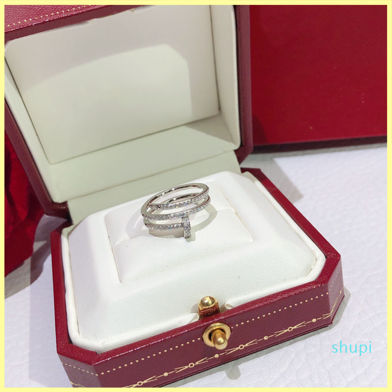 

Luxury Designer Ring Jewelry Nail Diamond Rings no Box Engagements For Women Mens Love Ring C Gold Rings Necklaces 925 Sterling Silver