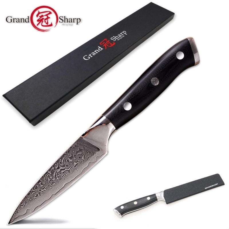 

NEW Damascus Paring knife 3.5 Japanese Damascus Stainess Stee VG-10 Mosaic Rivet G10 Hande Peeing Fruit Kitchen Chef Knife
