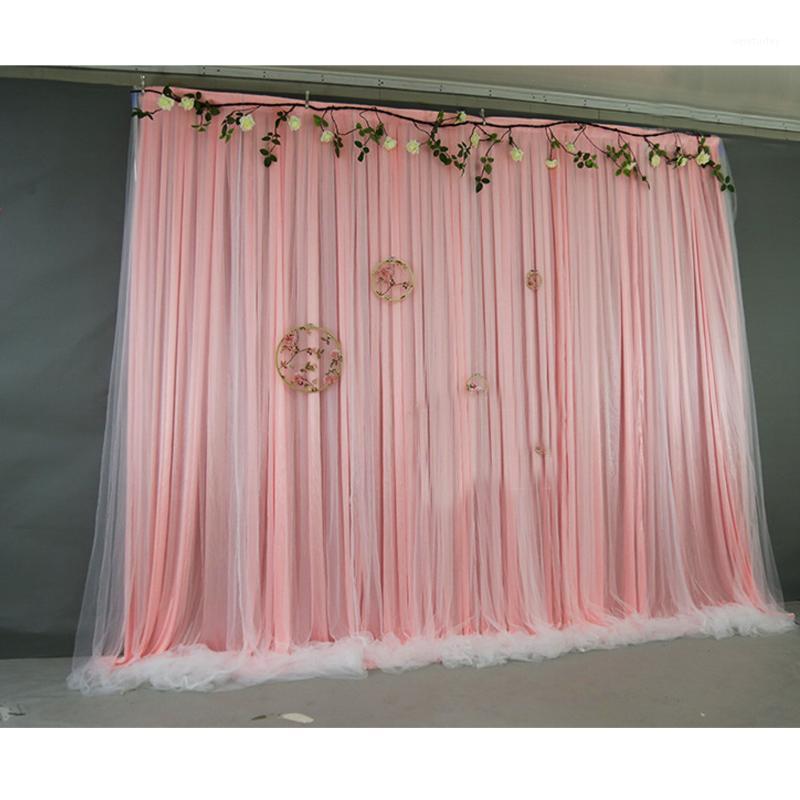 

Party Decoration 2*2m Wedding Backdrops Drape Silk Gauze Curtain White Cloth Net Po Booth Panels Background