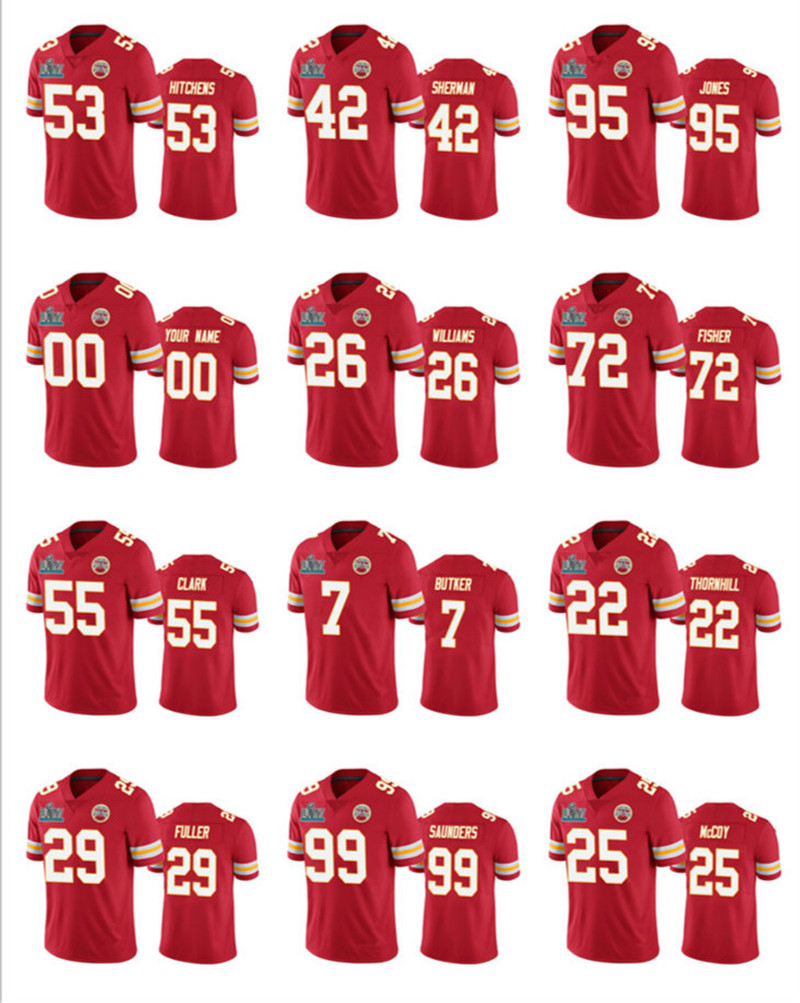 

Kansas''City''Chiefs''MEN WOMEN YOUTH Super Butker LeSean Bowl LIV Travis Kelce tyreek hill Patrick Mahomes football jersey