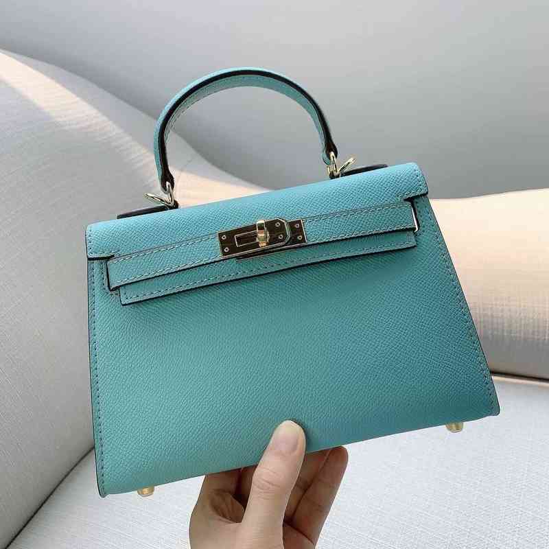 

Designer Kellies bags Female 2022 New Red Mini Leather Second Generation Bag One Shoulder Handbag Fashion Popular better Handmade, Blue
