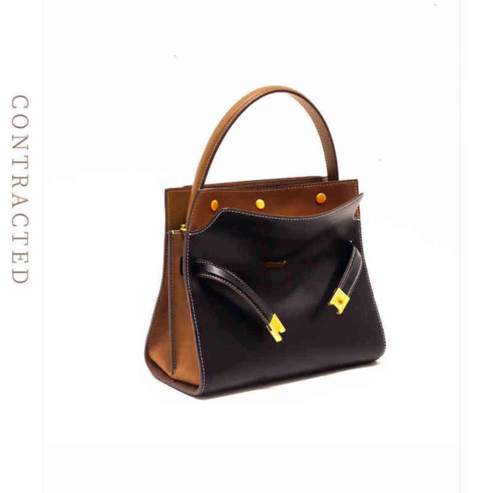 

Designer B2021 New Tote Tb Women's Genuine Leather Same Portable Commuting Single Shoulder Diagonal Bag with With xymA+, Tea gold grey trumpet