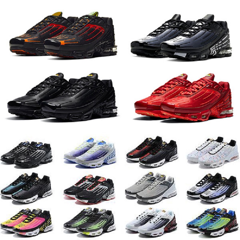 

fashion Oreo Obsidian tn plus 3 III men running shoes tn3 triple white black hyper og usa neon Crimson Red Michigan mens trainers sports sneakers, Color#1