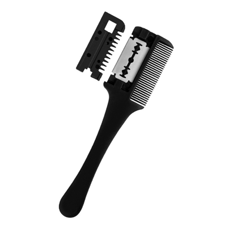 

Hair brushes Cutting Comb Black Handle Hair Brush with Razor Blades Thinning Trimmin Salon DIY Styling Tools