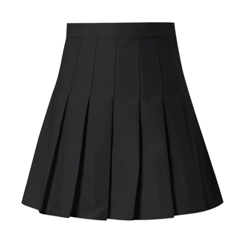 

Women Skirts High Waist Pleated Mini Skirt Pink Pleated Satin Skirt Women' Fashion Slim Waist Casual Tennis Skirts School 210724, Black