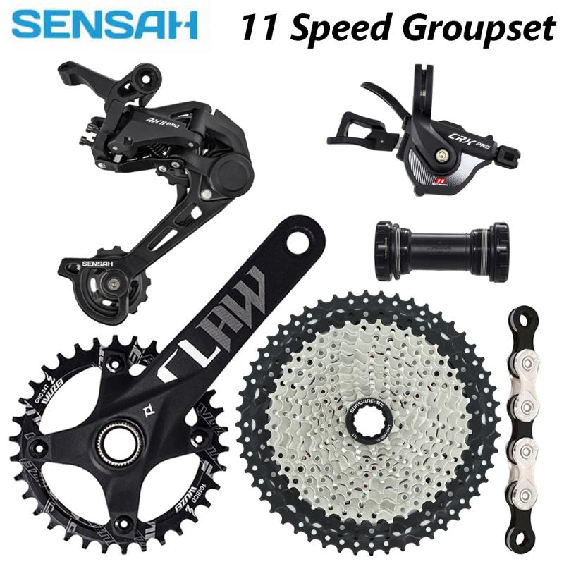 

Bike Derailleurs SENSAH CRX MTB 11 Speed Groupset Shift Lever + Rear Derailleur 11-46/50/52T Cassette KMC X11 Chain For Mountain M8000