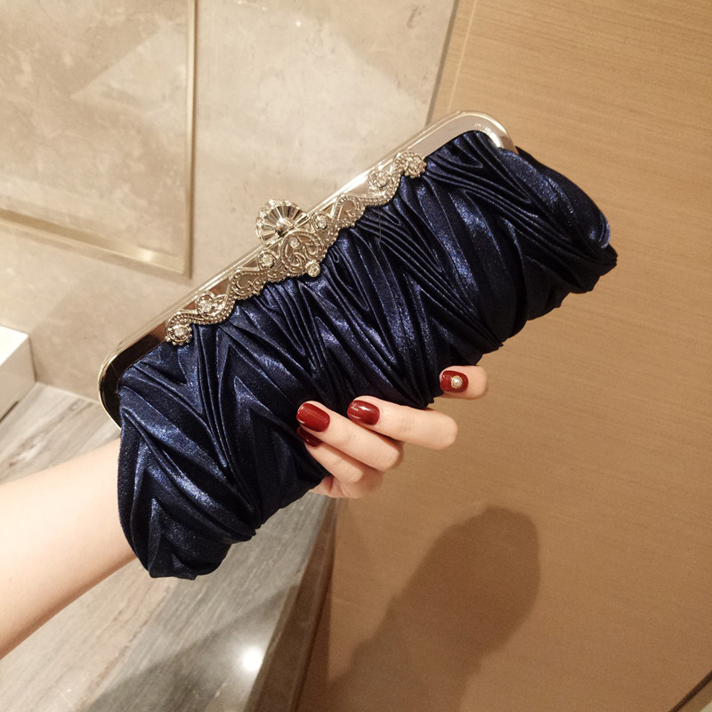 

2021 style party women's bag celebrity temperament cheongsam party dress bride's handbag, Navy