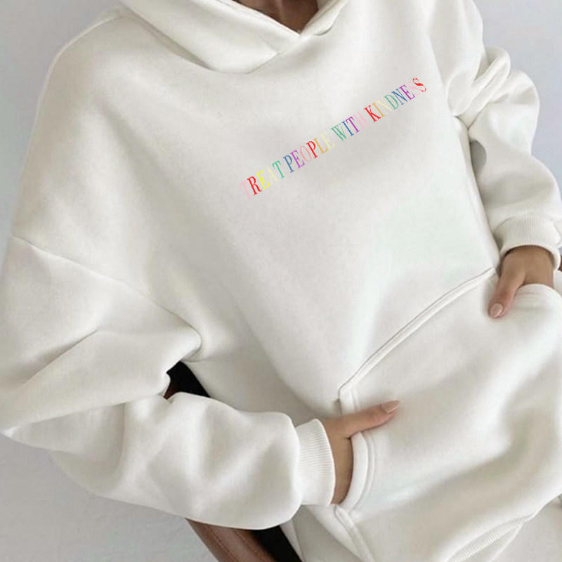 

Women' Tracksuits Oversize Tracksuit Suit Sport Long Pants Spring 2 Piece Set Casual Woman Print Hooded Hoodie Suits HLRH, White color letter