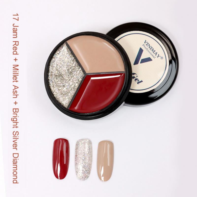 

Nail Gel Polish Canned Solid Glue For Nails Soak Off UV LED 50 Colors Varnish Art Manicure TSLM1, Red;pink