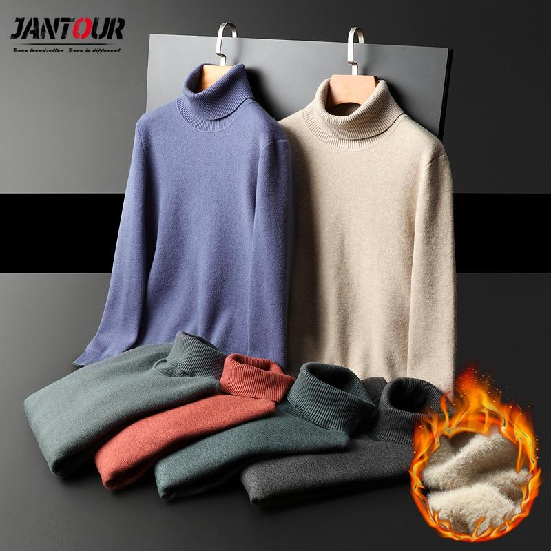 

Men's Sweaters Winter Warm Fleece Cotton Turtleneck Sweater Men High Quality Fashion Casual Comfortable Pullover Thick Male Brand -4xl, White;black