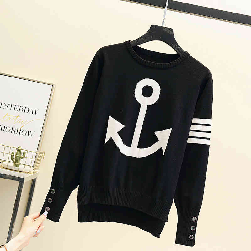 

Women's Sweaters Female vintage-style knitted shirt, female long-sleeve jumper chic 5MC6, 1# shoe box