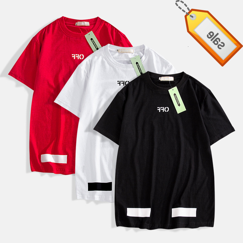 

Chao Brand Off Style White Summer Rendering Graffiti Arrstyle Lovers Cotton Short Sleeve T-shirt Backing Men's Shirt