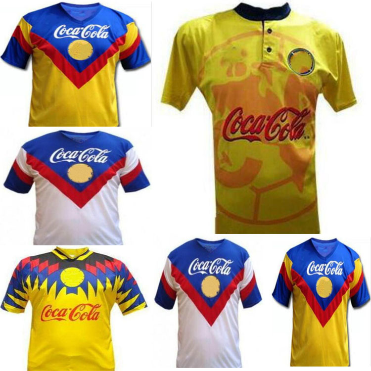 

1978 1988 1993 LIGA MX Club America Retro soccer Jerseys home away Orange 93 94 O.PERALTA C.DOMINGUEZ MATHEUS 1994 adult football shirts, Black;yellow