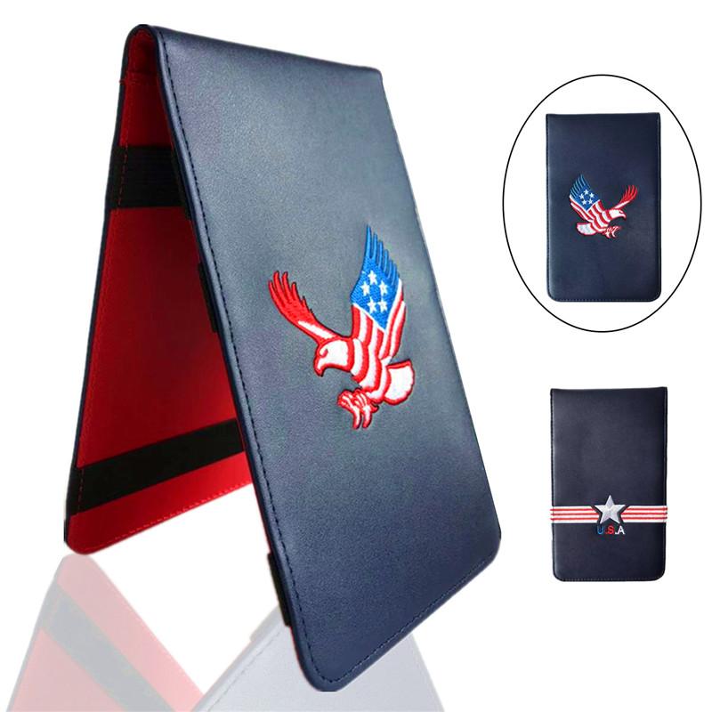 

Golf Training Aids Deluxe PU Leather Cover Scorecard Holder Scoring Book Wallet Score Card USA Star Eagle Gift Drop