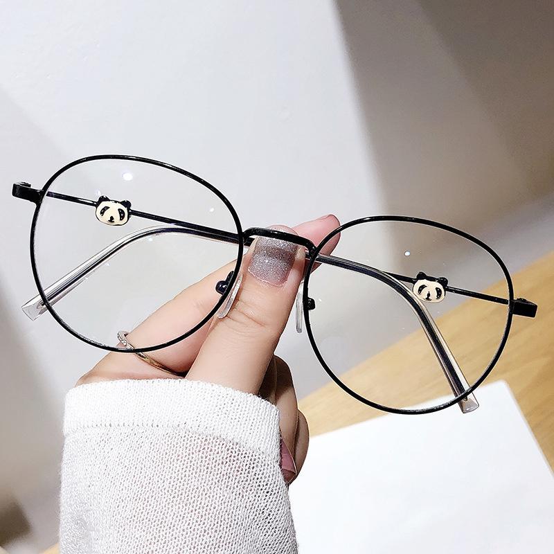 

Fashion Sunglasses Frames Glasses Female Panda Net Red Eye Protection Degree Metal Frame Korean Style