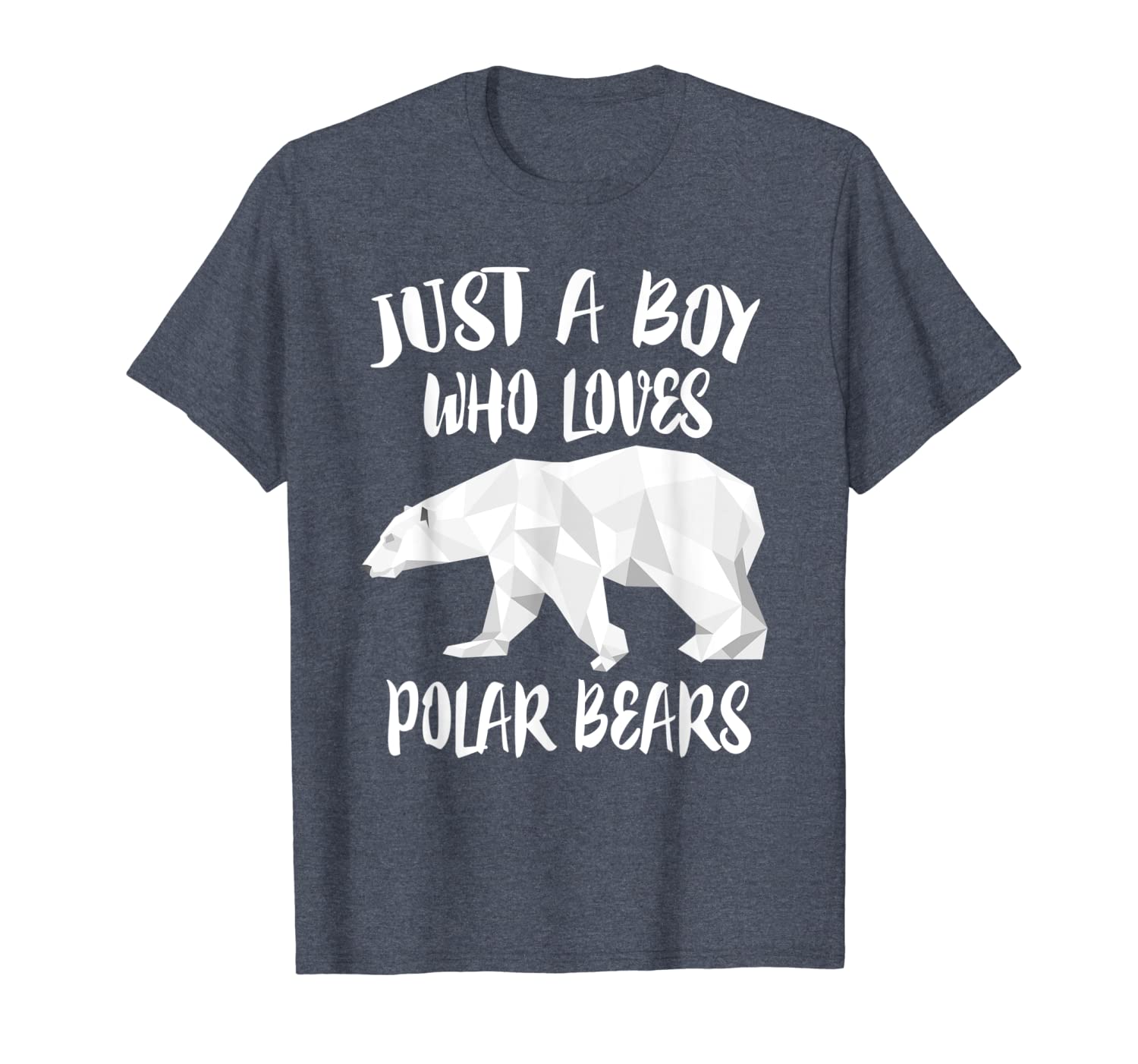 

just a boy who loves polar bears t-shirt bear lover gift, White;black