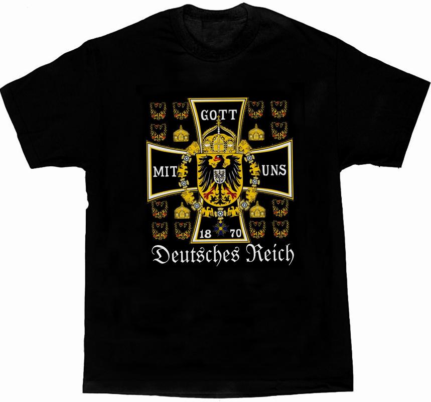 

Men' T-Shirts Deutsches Reich 1870 Prussian Battle Flag Printed T-Shirt. Summer Cotton Short Sleeve O-Neck Mens Gift T Shirt -3XL, Black