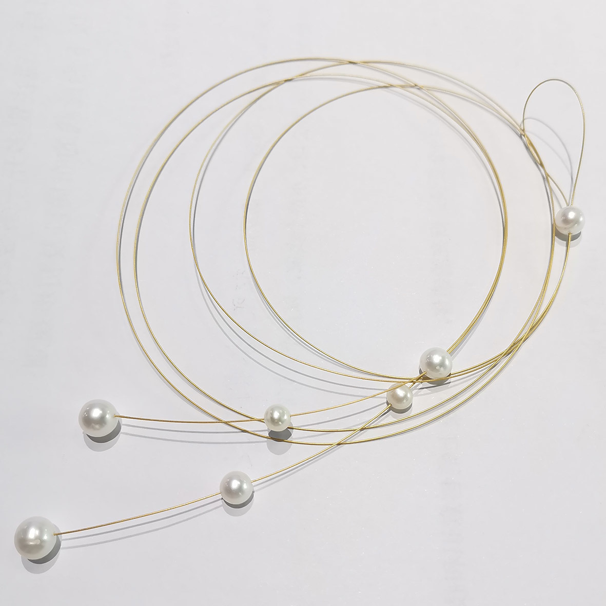

Selling 14K Roll Gold Jewelry Freshwater Pearl Wire Threader Womens Necklace ForEngagement Anniversary Party Gift 210524