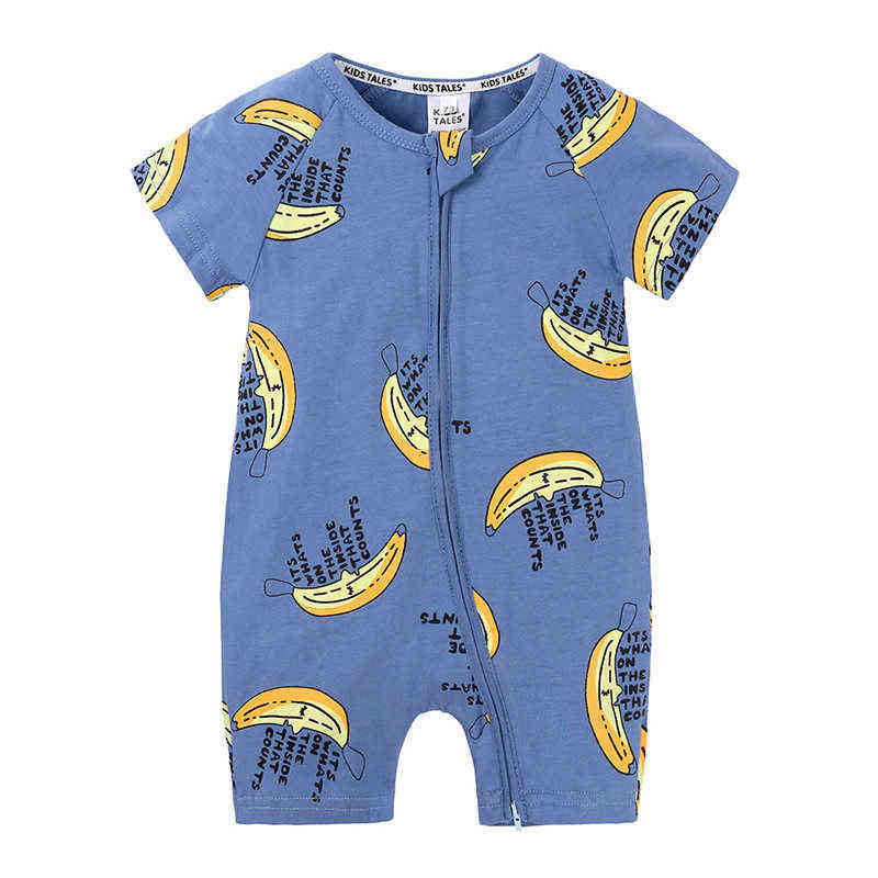 

Kids Tales Brand 2020 Kids Clothes Fruit Pattern Baby Jumpsuit Short Sleeve Infant Romper Baby Boy Girl Zip Sleepsuit G1221, Hy2521b