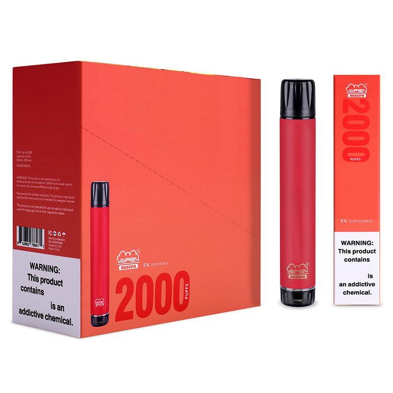 

VAPEN macro 2000 Puffs Disposable Vape Pen with Vertical Coil Plus XXL Xtra Extra Flex Vaporizer Pre-Filled Bars e Cigs Vaporizers wholesale vs AIR BAR max