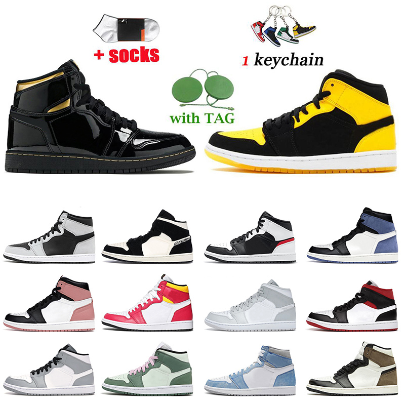 

HighÂ OG Top Quality Mens JumpmanÂ 1 1s Basketball Shoes Trainers retro Mid Black Chile Red White Equality Gym UNC Prototype Grey Camo Light F