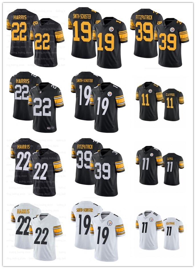 

Men Pittsburgh Steelers 19 JuJu Smith-Schuster 22 Najee Harris 39 Minkah Fitzpatrick 11 Chase Claypool Football Jerseys, Black;red