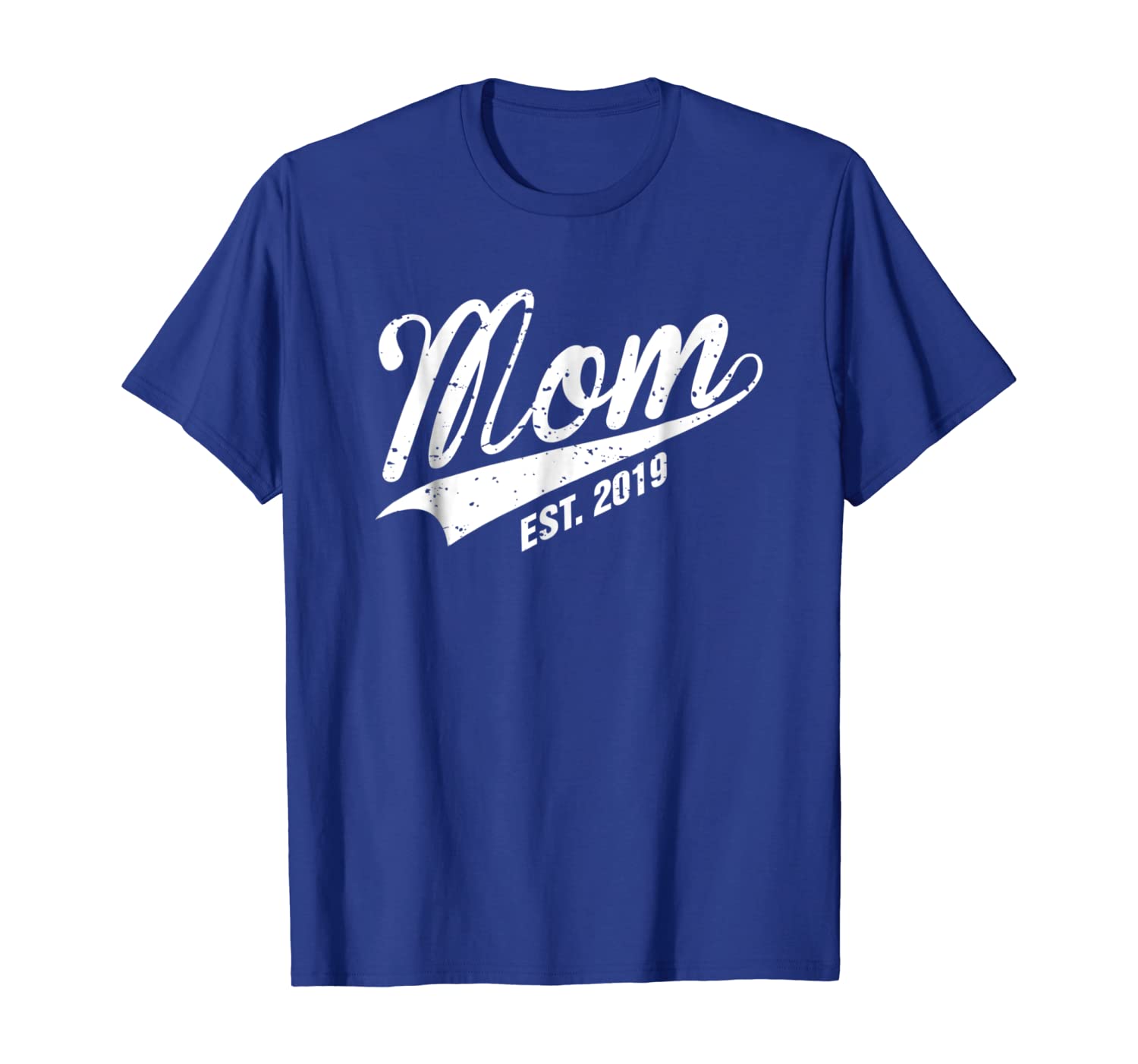 

Mom Est 2019 T-Shirt New Mommy Soon To Be Mother Gift Tee, White;black
