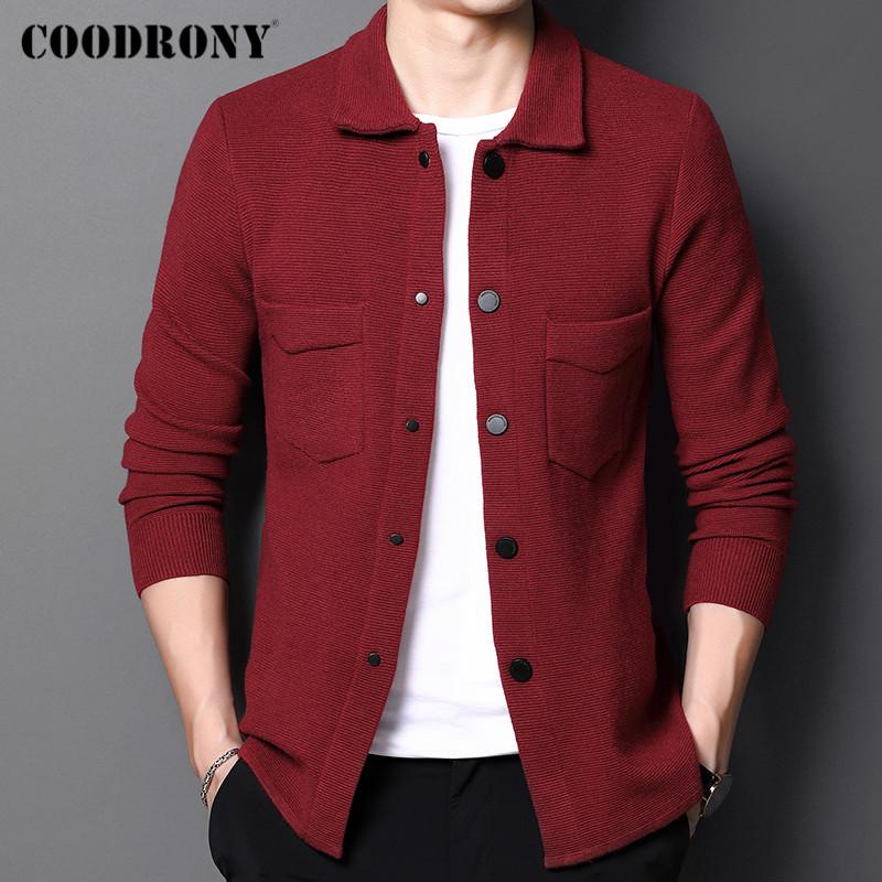 

Men's Sweaters COODRONY Brand Spring Autumn Arrival Casual Sweater Cardigan Coat Men Streetwear Fashion Big Pocket Knitwear Clothing C1275, White;black