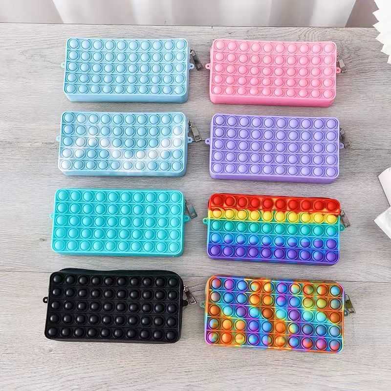 

Rainbow Camouflage Student Pen Bag Push Poppers Bublles Silicone Cgildren's Boys Grils Stationery Storage Bags 10*20*3.5cm Decompression Pencil Bag H918S8JE
