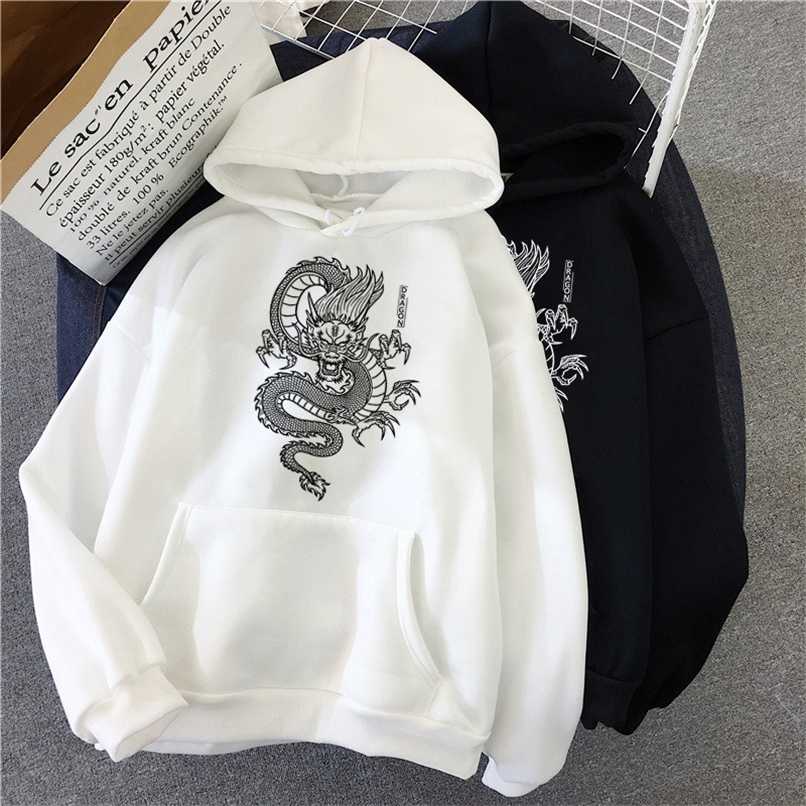 

Dragon Harajuku Vintage Print Sweatshirt Women Hoodies Cute Hip Hop Kawaii Harajuku Oversized Streetwear Loose Casual Clothes 211109
