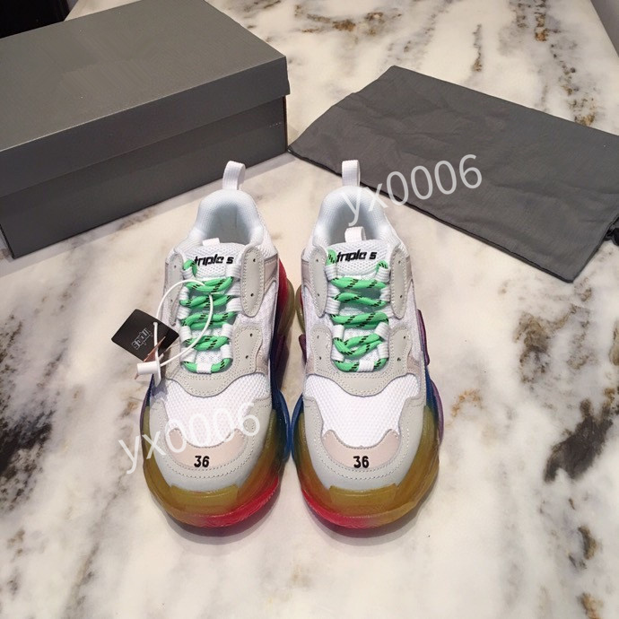 

Designer Sneakers White Leather Calfskin Casual Shoes Top Technical Knit Men Women Platform Multicolor Trainers yx211021, Choose the color