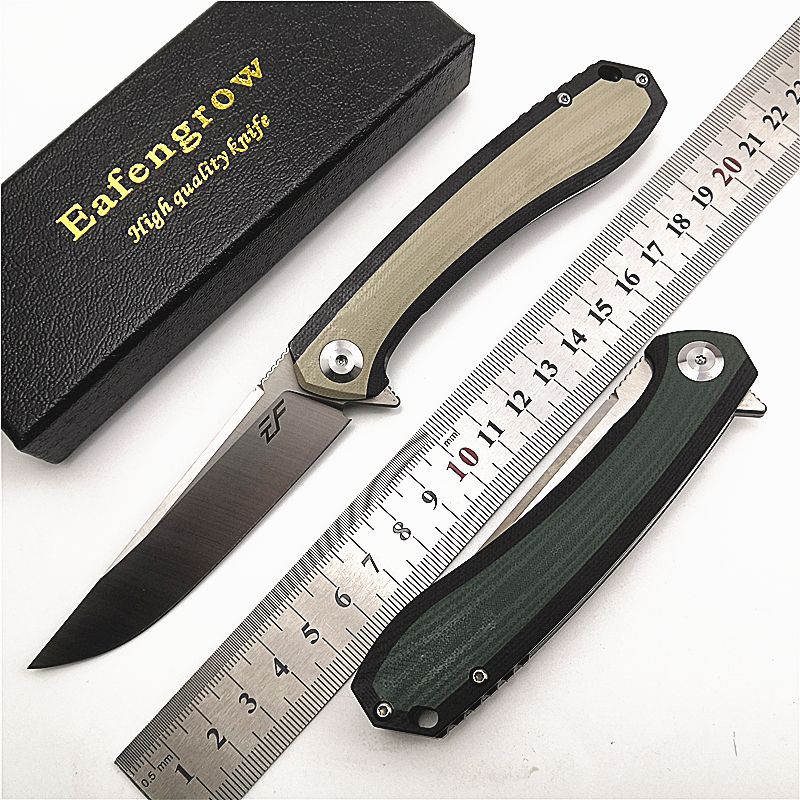 

New Eafengrow EF964/EF947 D2 bade EDC Pocket Knife G10 hande Fipper Tactica Surviva Hunting Utiity Foding Knife