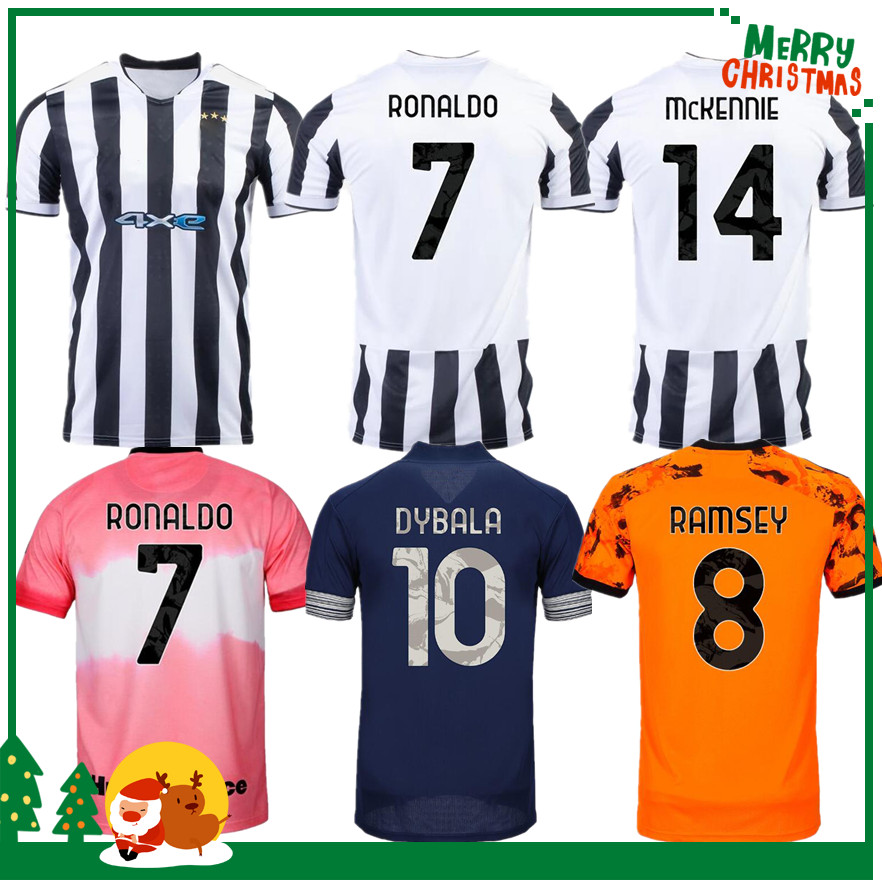 

21 22 RONALDO Sports soccer jersey DE LIGT DYBALA BUFFON Kulusevski McKENNIE home away Football shirt 2021 2022 adult Men + kids kit, Black;yellow
