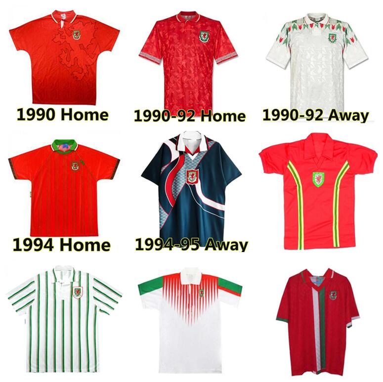 

1976 Wales retro soccer jersey 1991 1993 1994 1995 1996 Giggs Hughes Saunders Rush Boden Speed vintage classic football shirt, Black;yellow