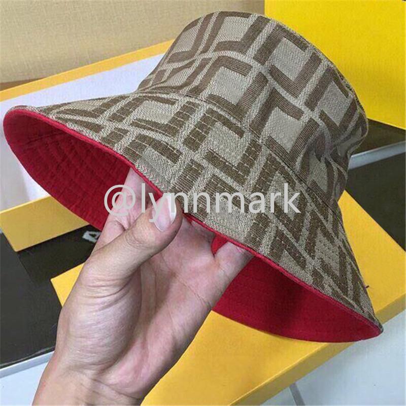 

fashion Womens Designers Bucket Hat Casquette Summer Fedora Fitted Caps Hats Mens Sun Hats Full Letter High Quality Cap Women Sunhat, Inside red
