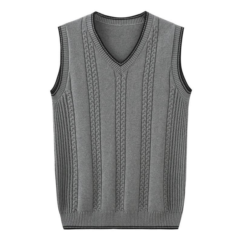 

Arrival Vest Men Twist Pattern Sleeveless Thickened Youth V-neck Pullovers Spring Autumn Computer Knitted Sweater Size -3XL Men's Sweaters