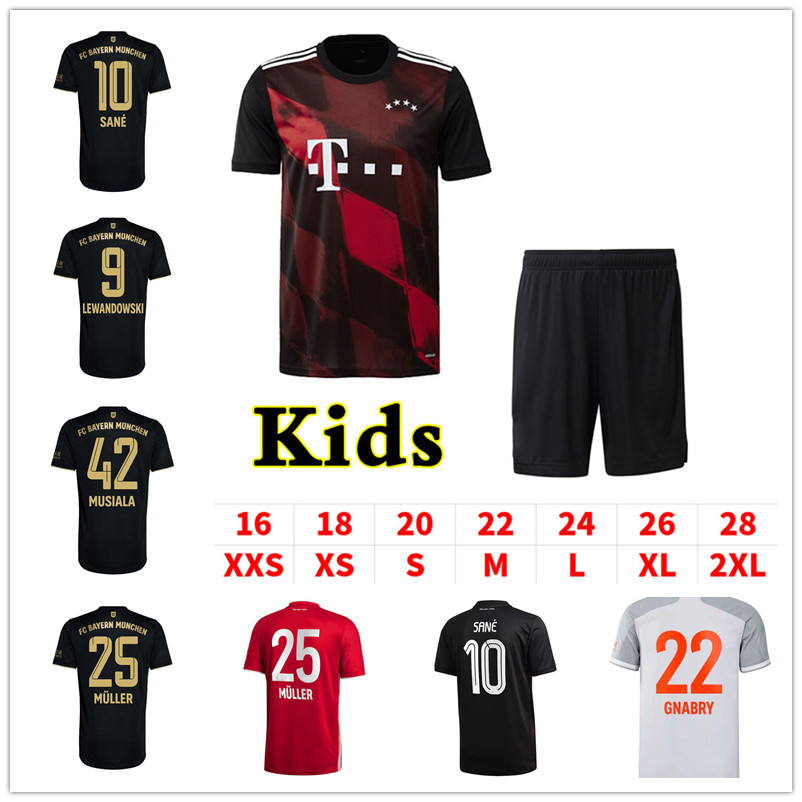 

2019 2020 2021 2022 BAYERN Soccer Jerseys Upamecano PAVARD Zirkzee Goretzka NEUER MULLER LEWANDOWSKI muNich SANE Kimmich 120 years football shirt 4xl thailand, 21-22 away kids