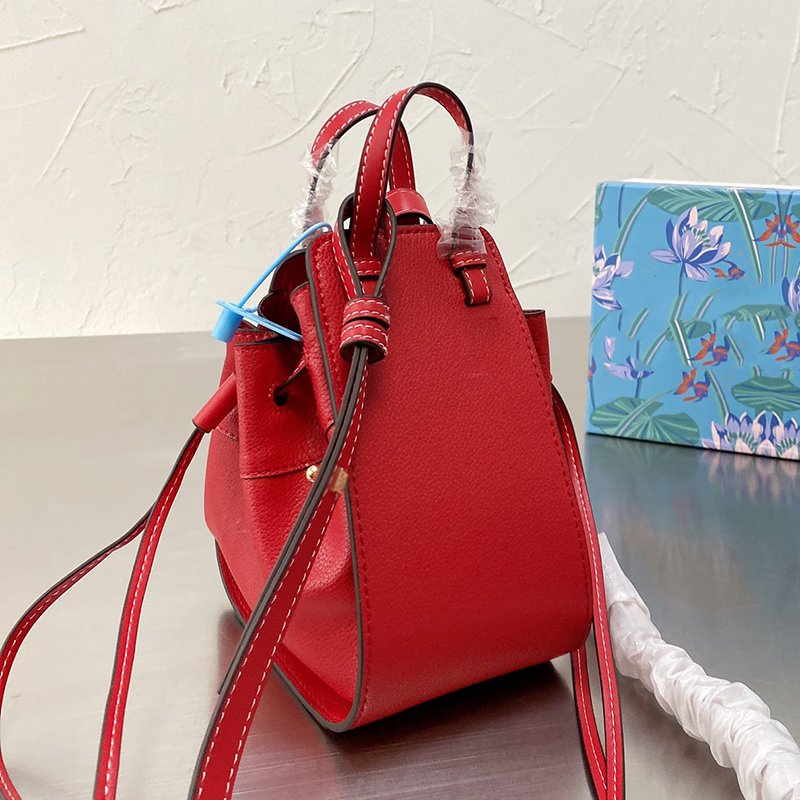 

Designer Women Ioewe Hammock Calfskin Tote Bag Spain Brand Genuine Leather Mini Totes Crossbody Handbags Woman Shopping Shoulder Handbag Luxurys Designers Bags, Red
