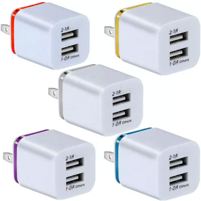 

Universal Mini 21A Dual USB Charger Phnom Penh Electroplating Mobile Phone Chargers Color For Smartphone HUAWEI Xiaomi5734581
