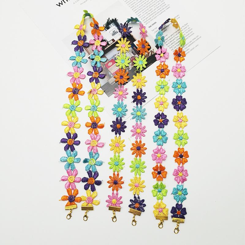 

Rainbow Flower Mask Chain For Women Neck Accessories Necklaces Strap Holder Kids Children Safety M08 Chains