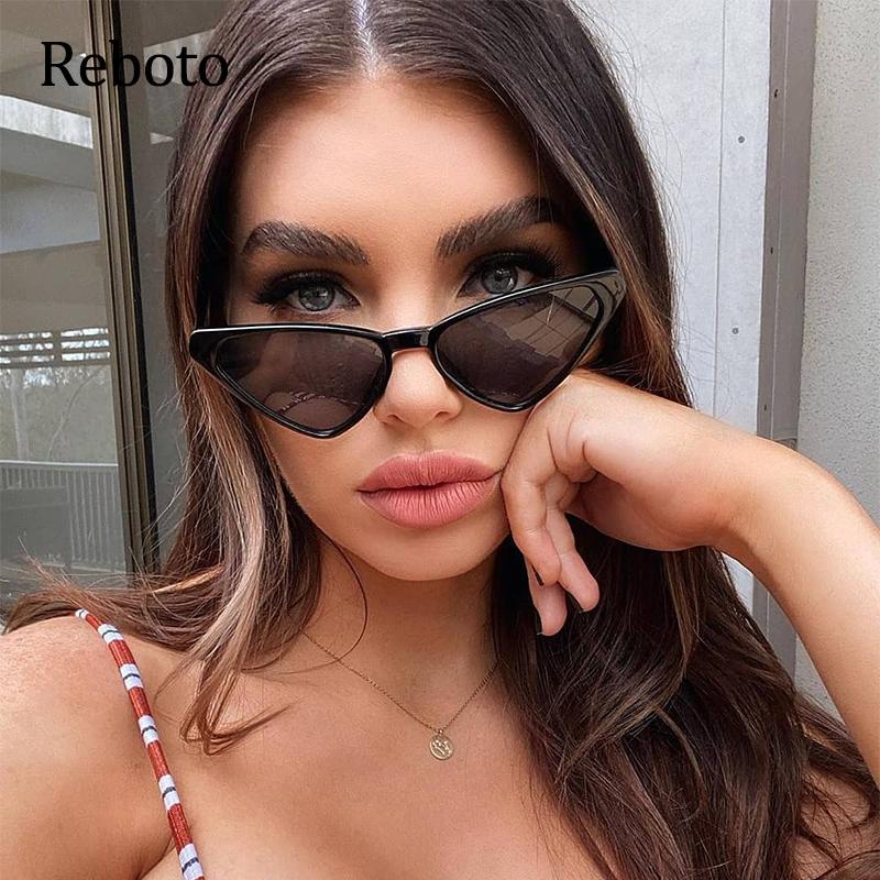 

Sunglasses Sexy Cat Eye Triangle Women's Vintage Small Black Cateye Female Ladies Fashion Trendy Eyewear UV400