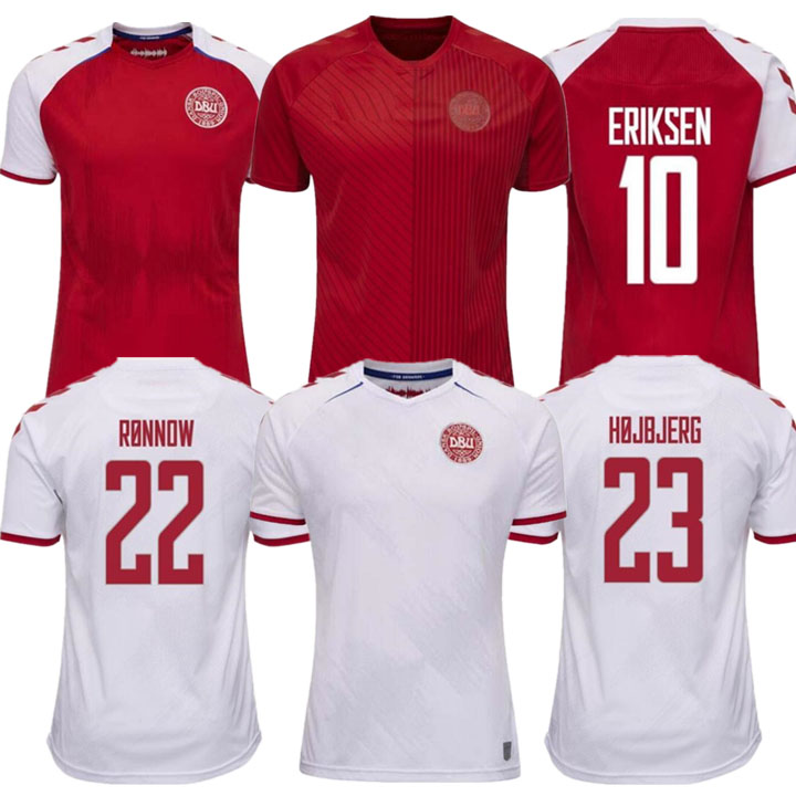 

Top Quality 2021 Denmark Soccer Jersey 21 22 dinamarca camisetas Eriksen HOjbjerg Yussuf Christensen Home Away third National Football Shirt, Black;yellow