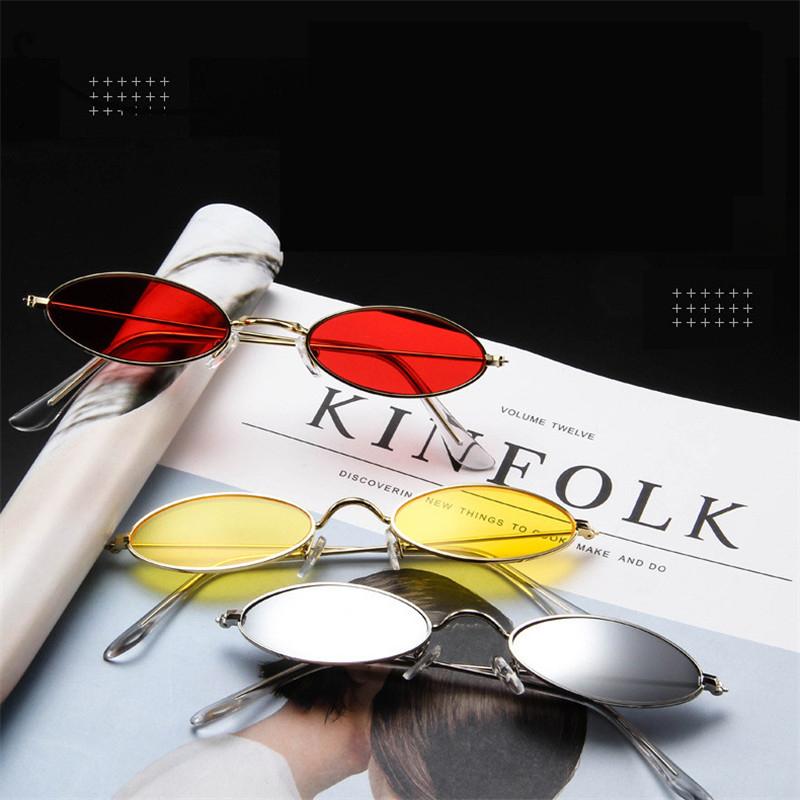 

Sunglasses WANMEI.DS Vintage Small Oval Fashion Brand Women Men Metal Frame Clear Pink Lens Shades Sun Glasses Eyewear UV400