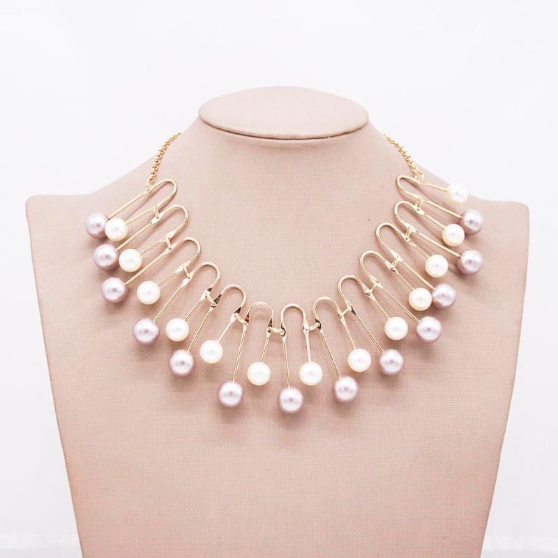 

Chokers 2021 Fashion Women Necklace Choker Pearl Statement Ladies Collares Gold Color Alloy Jewelry Birthday Gift