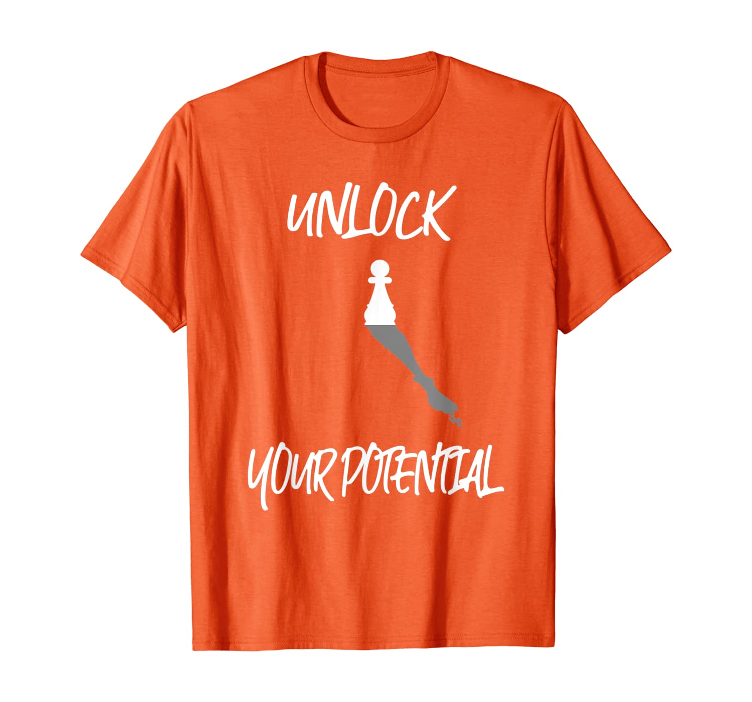 

Chess T-Shirt - Unlock Your Potential - Pawn Becomes King, White;black