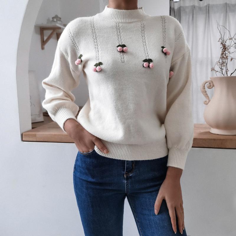 

Women's Sweaters Women Autumn Winter O-Neck Casual Long Sleeve Knitted Sweater Jumper Pullover, White