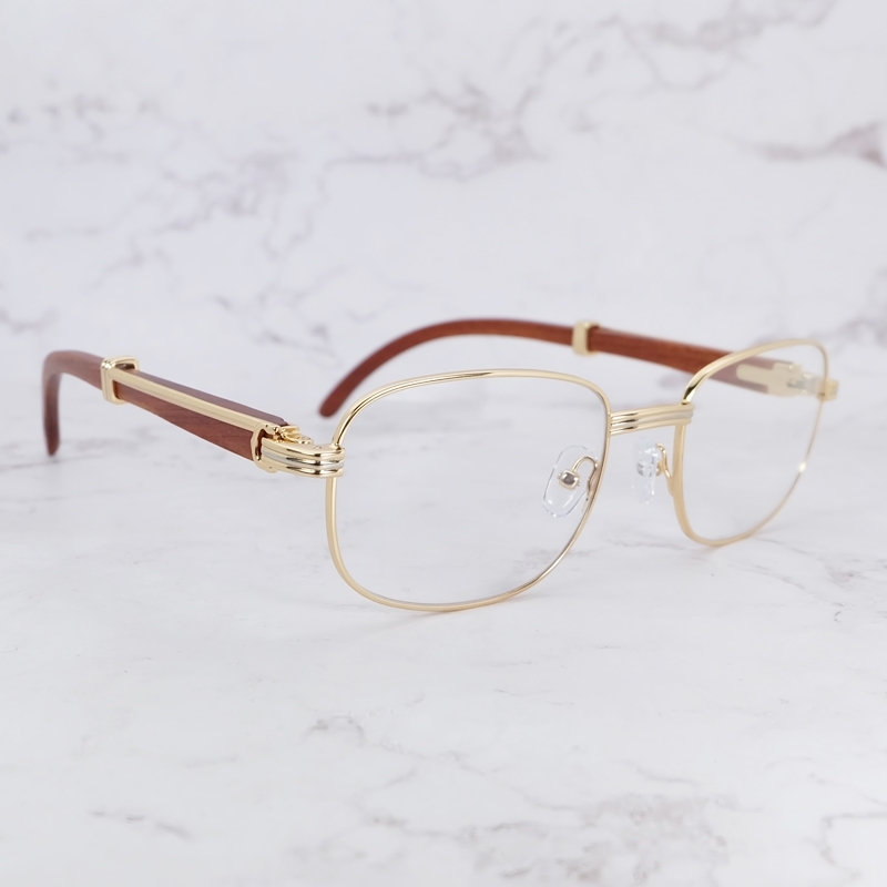 

70% Off Online Store Clear Eyeglasses Frame Fashion 2021 Trending Spectacles Wood Metal Transparent Glasses Frames Vintagsun Shades Fill Prescription