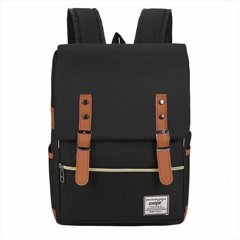 

fashion vintage lapbackpack men college school student bags nylon cloth computer backpacks retro teenager travel bag for