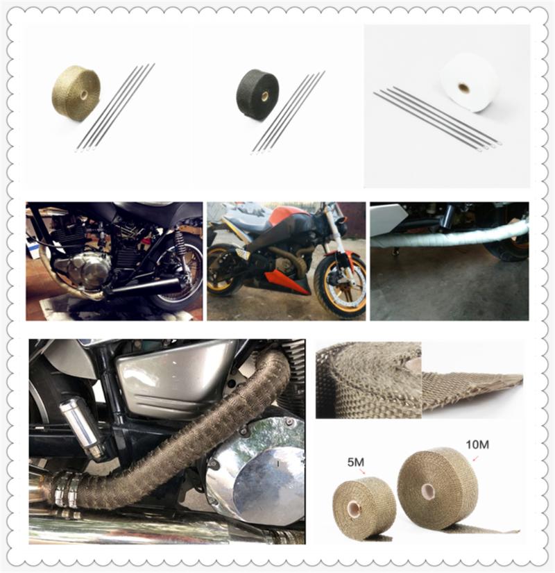 

Motorcycle Exhaust System 5m And 10m Pipe Insulation Tape Heat-proof Winding Manifold For HP2 SPORT K1200R K1200S